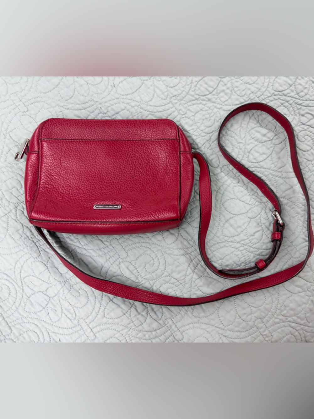 Rebecca Minkoff Red Pebbled Leather Crossbody Bag